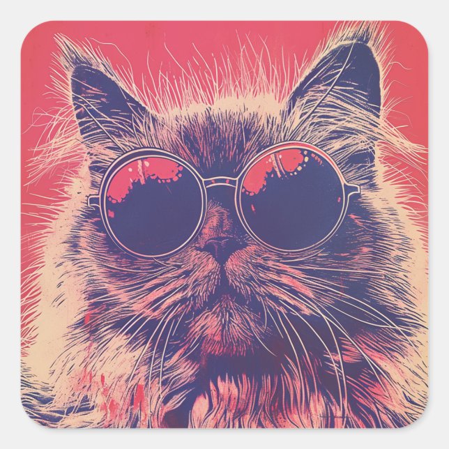 Baroque Bassist: The Anxious Himalayan Square Sticker (Front)