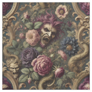 Baroque Battles & Blooms – Gothic Statement Tile Fabric