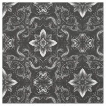 Baroque Black & White Fabric