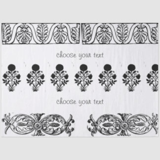 Baroque Block Print Border Tissue Paper  