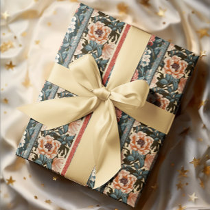 Baroque Bloom Antique Wallpaper Floral Wrapping Paper
