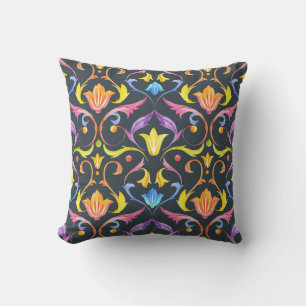 Baroque Brightness: Colourful Vintage Charm. Throw Pillow