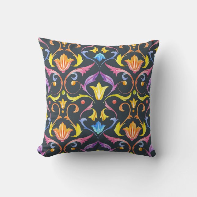 Baroque Brightness: Colourful Vintage Charm. Throw Pillow (Front)