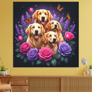 Baroque Bulldog: A Historical Portrait Canvas Print