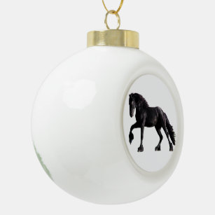 Baroque Colt Ceramic Ball Christmas Ornament