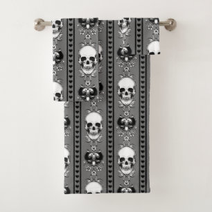 Baroque Crâne Motif Gris