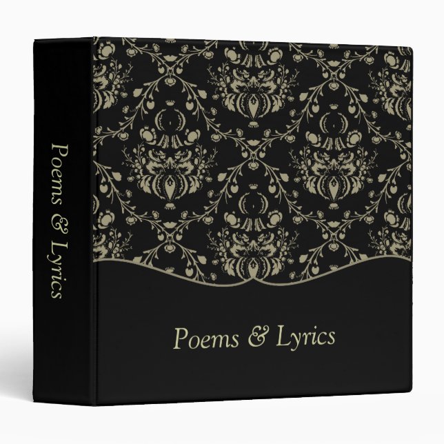 Baroque Damask Black Binder (Front/Spine)