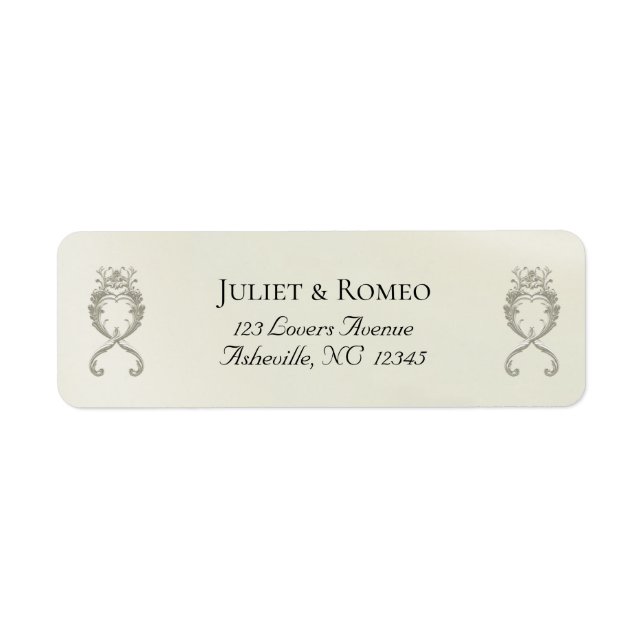 Baroque Design Return Address - Cream (Front)