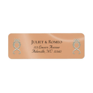 Baroque Design Return Address - Peach