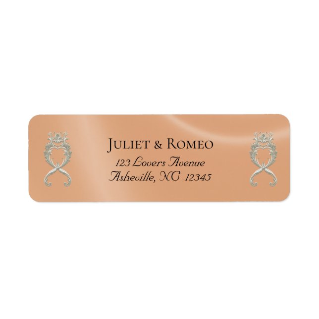 Baroque Design Return Address - Peach (Front)