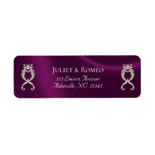 Baroque Design Return Address - Plum