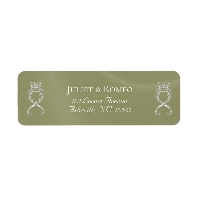 Baroque Design Return Address - Sage (Front)