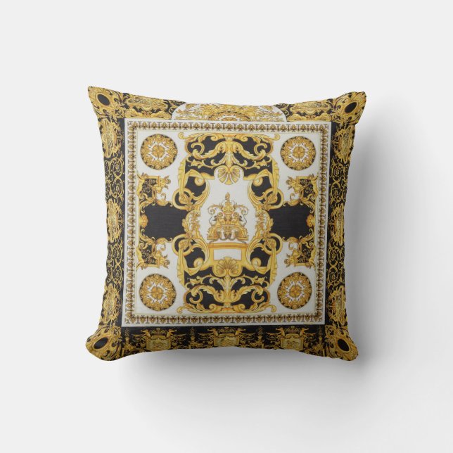 Baroque design throw pillow (Front)