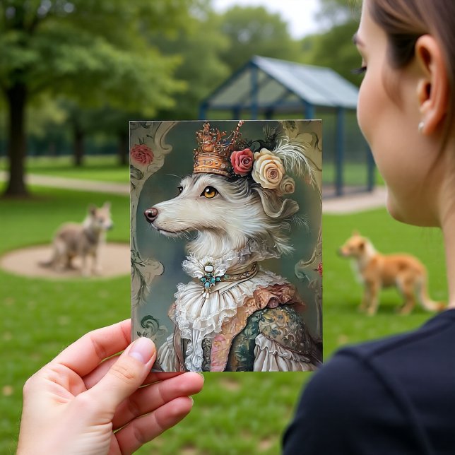 Baroque Dog Royal King Portrait Design Postcard (Creator Uploaded)