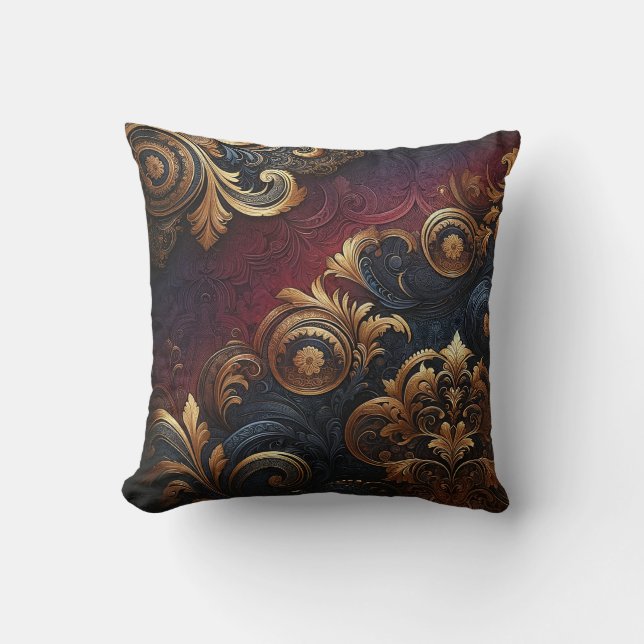 Baroque Elegance Throw Pillow (Front)