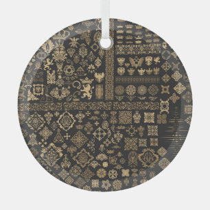 Baroque elements: mega set pattern. glass ornament