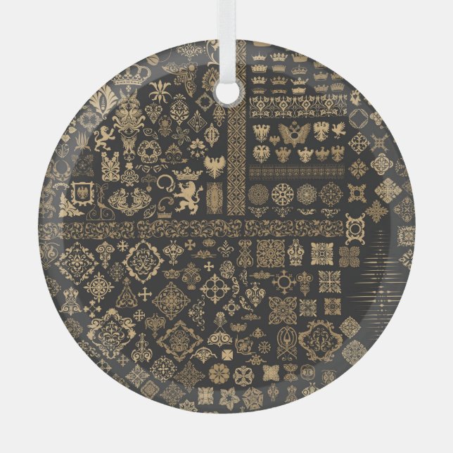 Baroque elements: mega set pattern. glass ornament (Front)