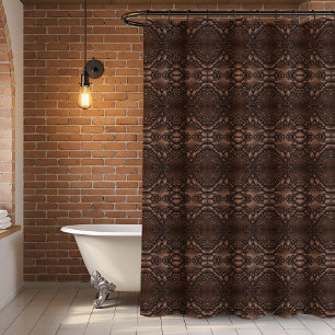 Baroque Faux Leather Brown Pattern