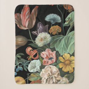Baroque Floral - Bouquet of Flowers Sherpa Blanket