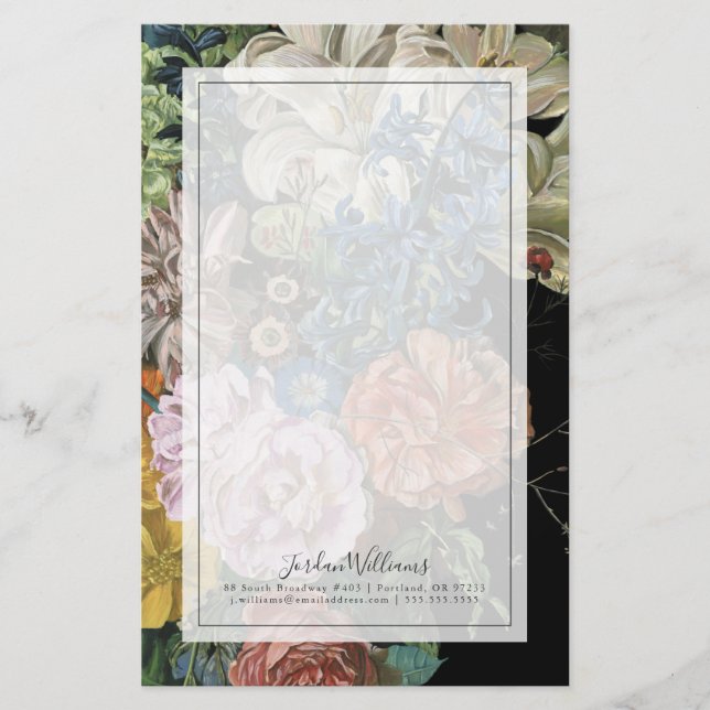 Baroque Floral - Bouquet Stationery (Front)