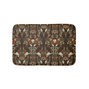 Baroque Floral: Classic Vintage Wallpaper Bath Mat