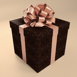 Baroque Floral Faux Leather Leathercraft Pattern Wrapping Paper