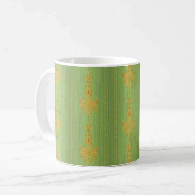 Baroque floral pattern with border coffee mug (Front Left)