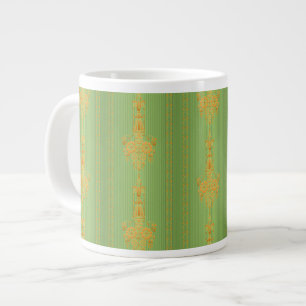 Baroque floral pattern with border large coffee mug