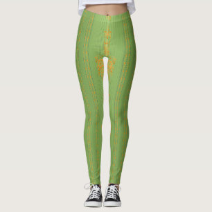 Baroque floral pattern with border leggings