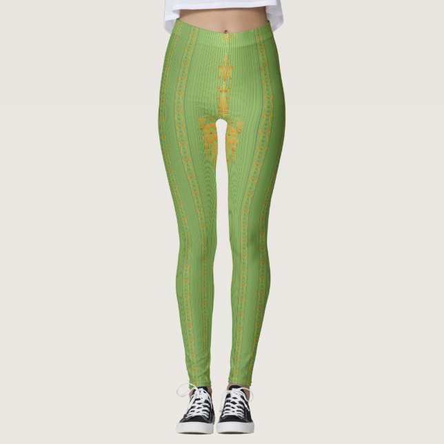 Baroque floral pattern with border leggings (Front)