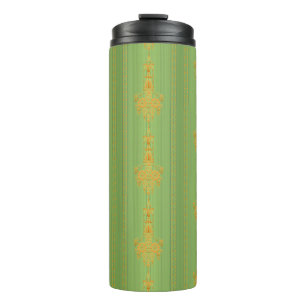 Baroque floral pattern with border thermal tumbler