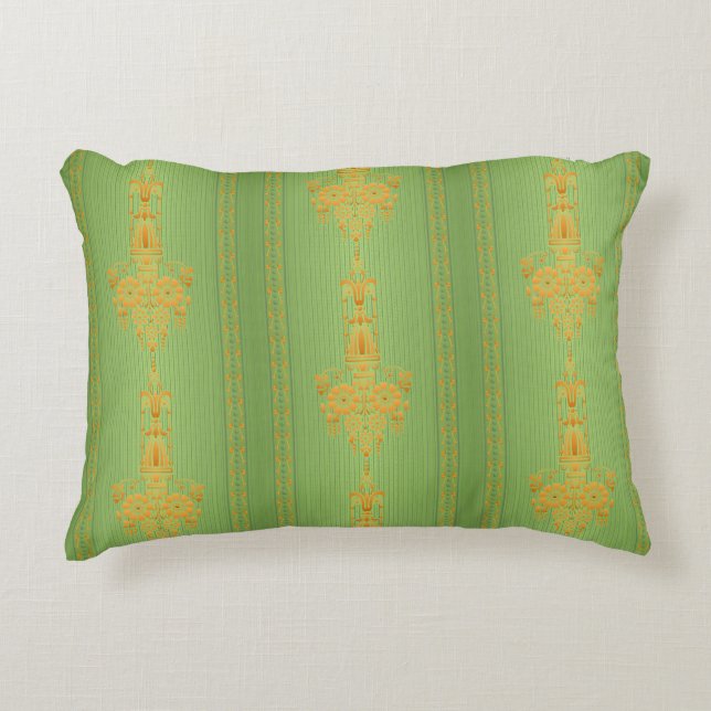 Baroque floral pattern with border V2020 Accent Pillow (Front)