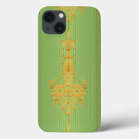 Baroque floral pattern with border V2020