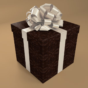 Baroque Floral Style Faux Leather Pattern Wrapping Paper