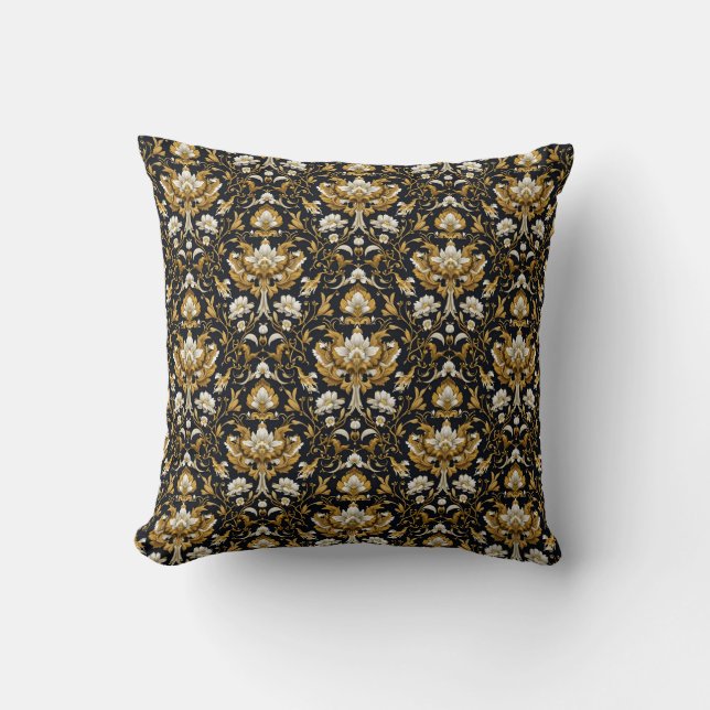 Baroque Floral Throw Pillow (Front)