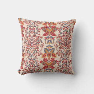 Baroque Floral Vintage Wallpaper Design Throw Pillow