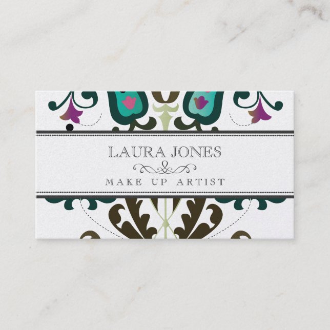 Baroque Folk Make Up Artist Business Card (Front)