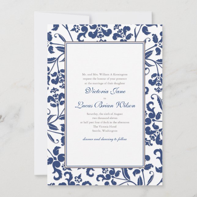 Baroque Frame Wedding Invitation (Front)