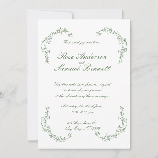 Baroque Frame Wedding Invitation (Front)