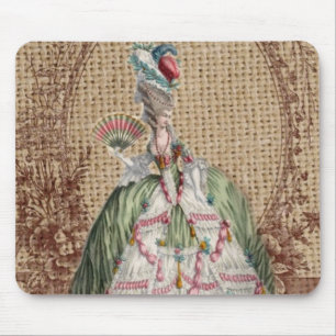 baroque french country burlap Marie Antoinette Mouse Pad