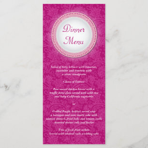 Baroque Fuchsia Plaque Menu Rack Card