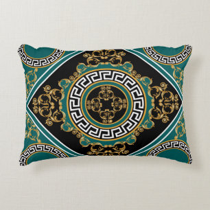 Baroque Gold: Black Elegance Accent Pillow