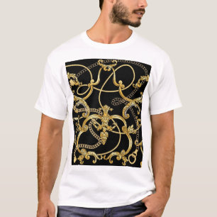 Baroque Gold Chains Seamless Pattern T-Shirt