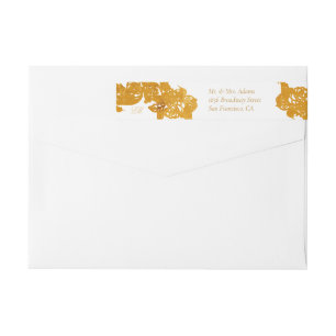 Baroque Gold Ornament Pre-Addressed Return Wrap Around Label