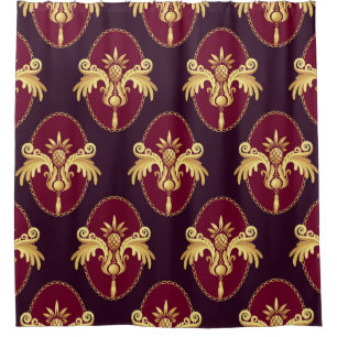 Baroque Gold Sconce Magenta Pattern