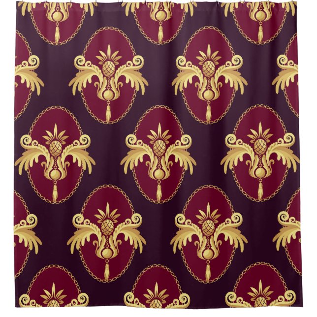 Baroque Gold Sconce Magenta Pattern (Front)