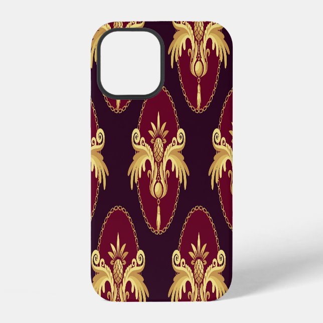 Baroque Gold Sconce Magenta Pattern iPhone Case (Back)