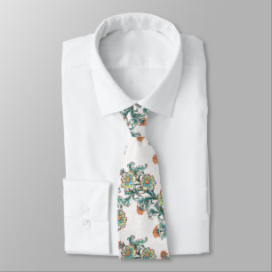 Baroque Golden Floral Elegant Wedding  Tie