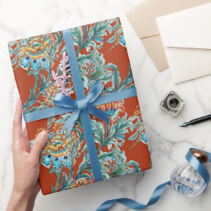 Baroque Golden Floral Elegant Wrapping Paper