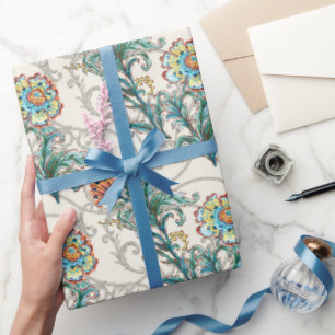 Baroque Golden Floral Elegant  Wrapping Paper